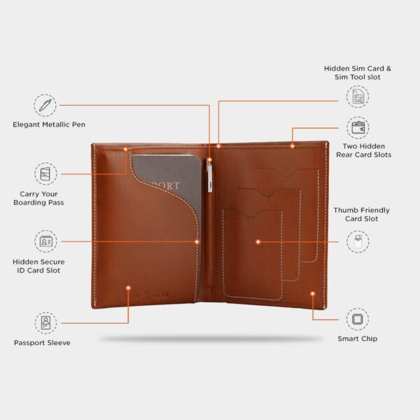 002 Tan Wallet with Smart Technology features
