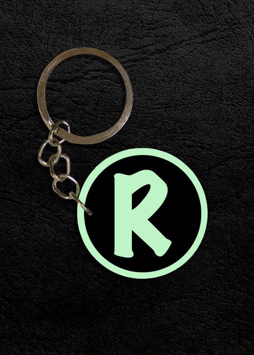 R on sale name keychain